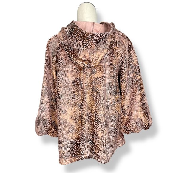 Chi by Falchi Jacket Faux Reptile Skin NWT Detachable Hood Women Size Large Coat - Picture 2 of 15